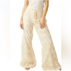 NEW FREE PEOPLE EMMA EMBROIDERED PANTS, MEDIUM